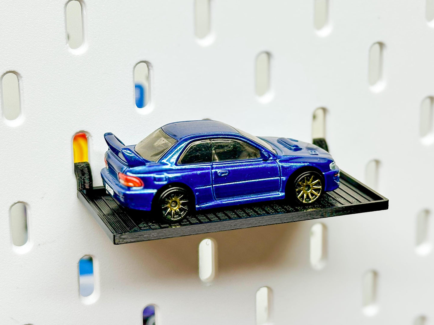 Flat IKEA SKADIS Compatible Diecast Car Shelf - Set of 10