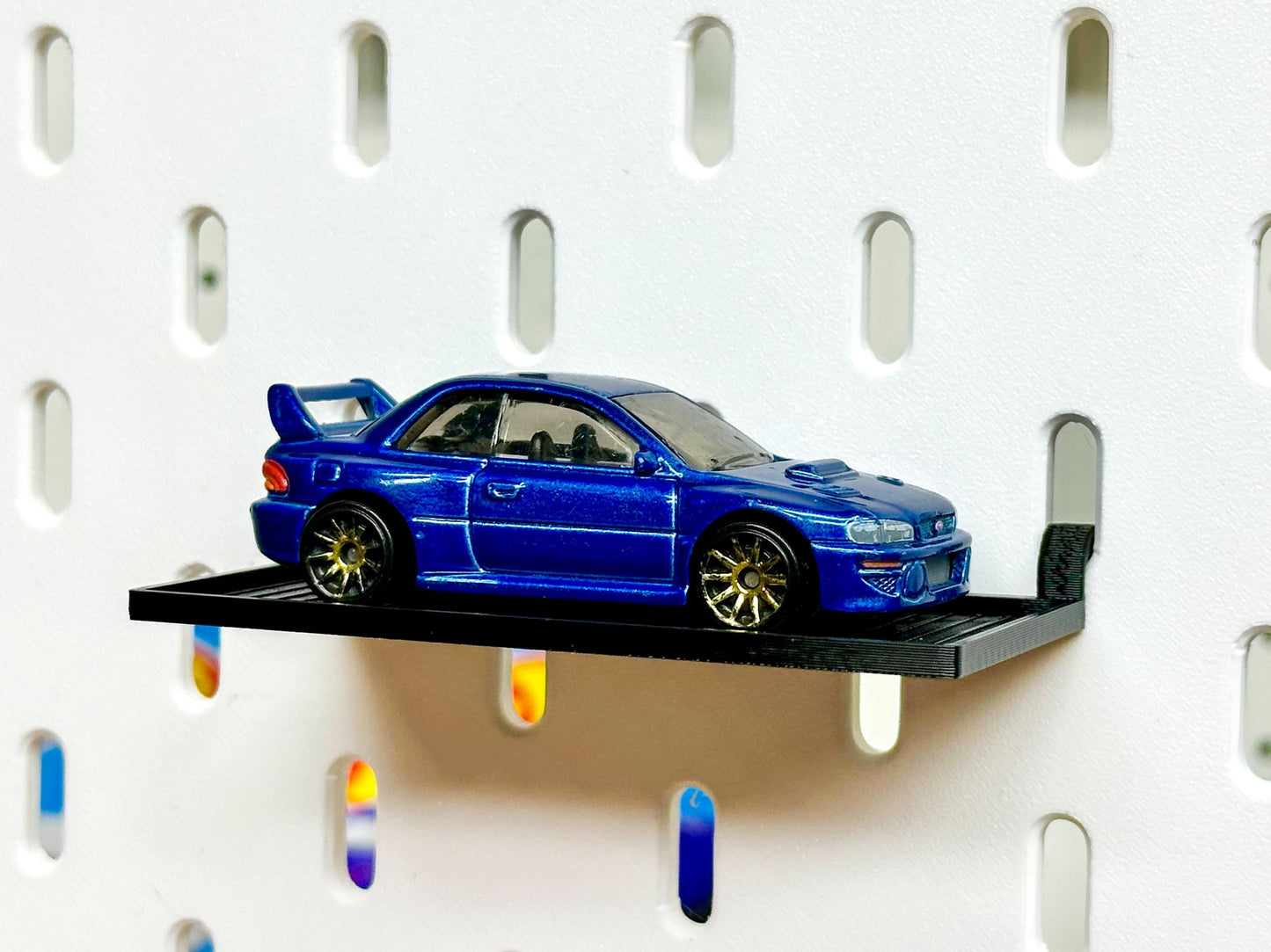 Flat IKEA SKADIS Compatible Diecast Car Shelf - Set of 10