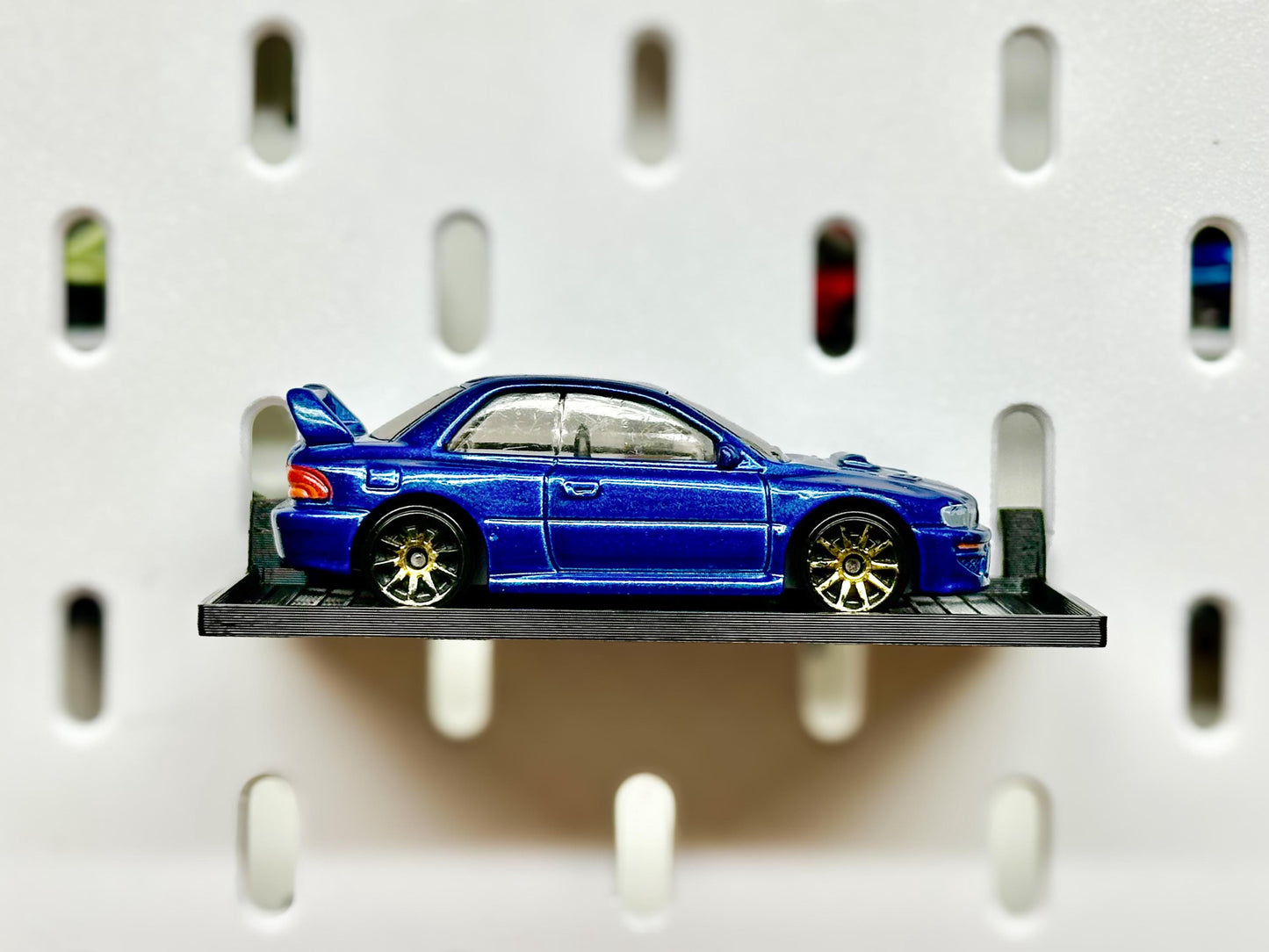 Flat IKEA SKADIS Compatible Diecast Car Shelf - Set of 10